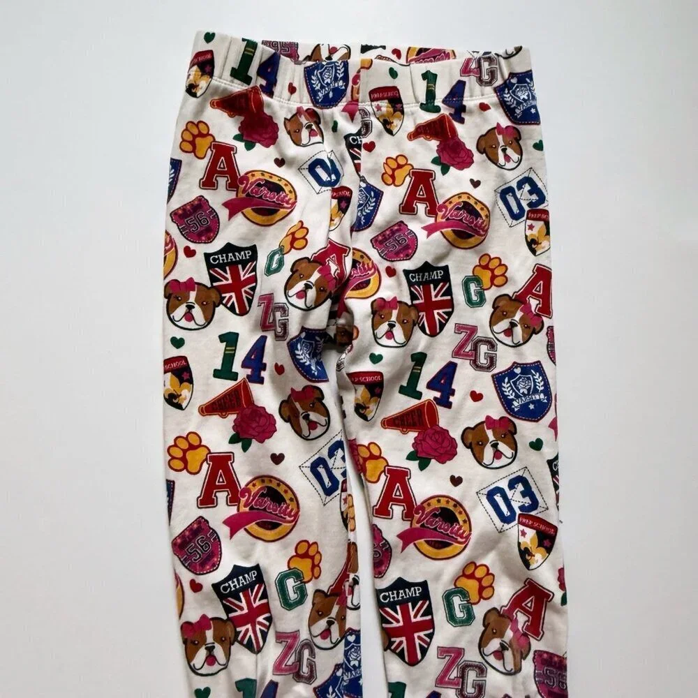 3 for $20 Gymboree Girl Girls Varsity Patch Leggings - Prep School 7 years VGUC